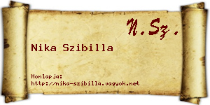 Nika Szibilla névjegykártya